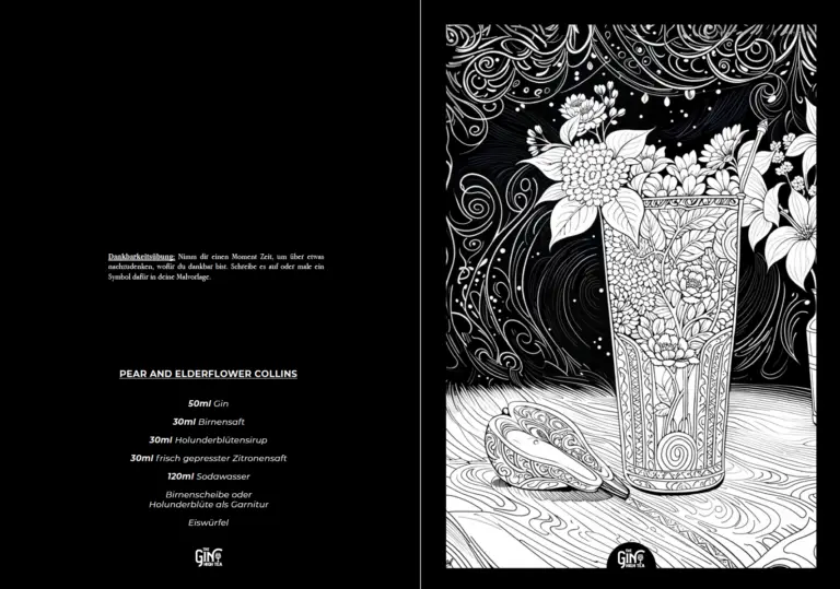 The Gin High Tea – Gin Malbuch für Erwachsene und Gin Liebhaber und Achtsamkeit und Kreativität 02