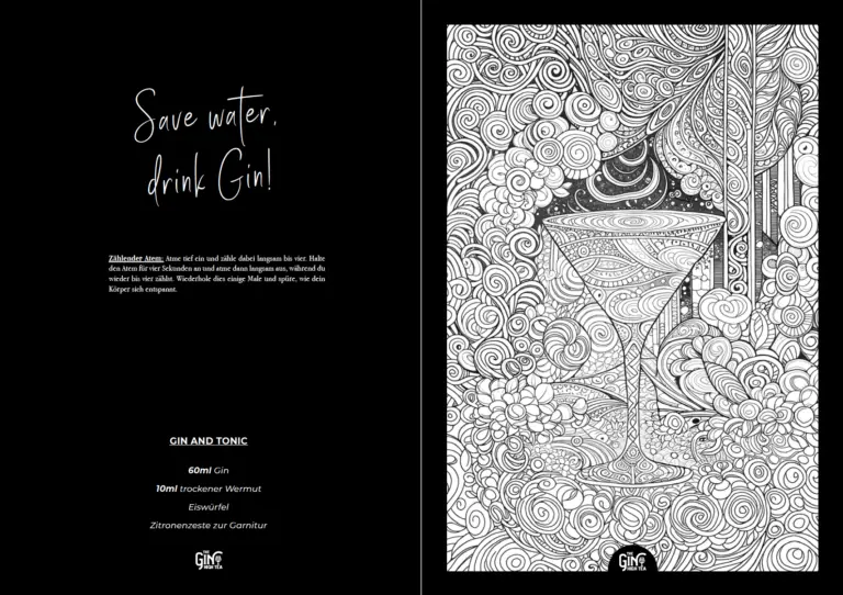 The Gin High Tea – Gin Malbuch für Erwachsene und Gin Liebhaber und Achtsamkeit und Kreativität 03