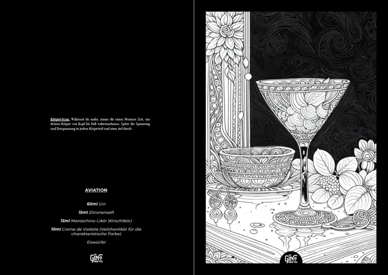 The Gin High Tea – Gin Malbuch für Erwachsene und Gin Liebhaber und Achtsamkeit und Kreativität 04