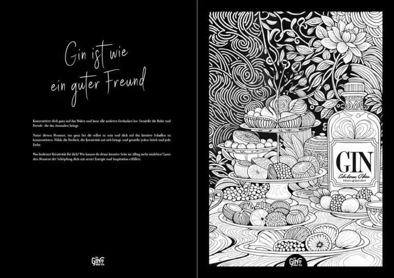 The Gin High Tea – Gin Malbuch für Erwachsene und Gin Liebhaber und Achtsamkeit und Kreativität 07